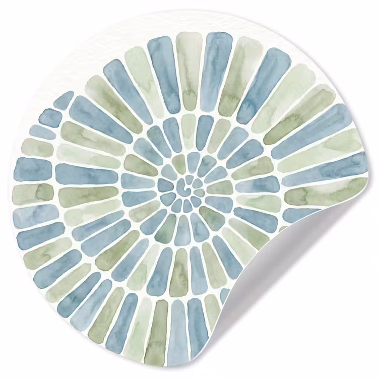 Behangcirkel - Abstract - Spiraal - Patroon - Modern - Blauw-Groen — 1