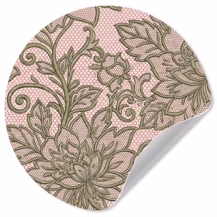 Behangcirkel - Bloemen - Kant - Patroon - Klassiek - Groen — 1