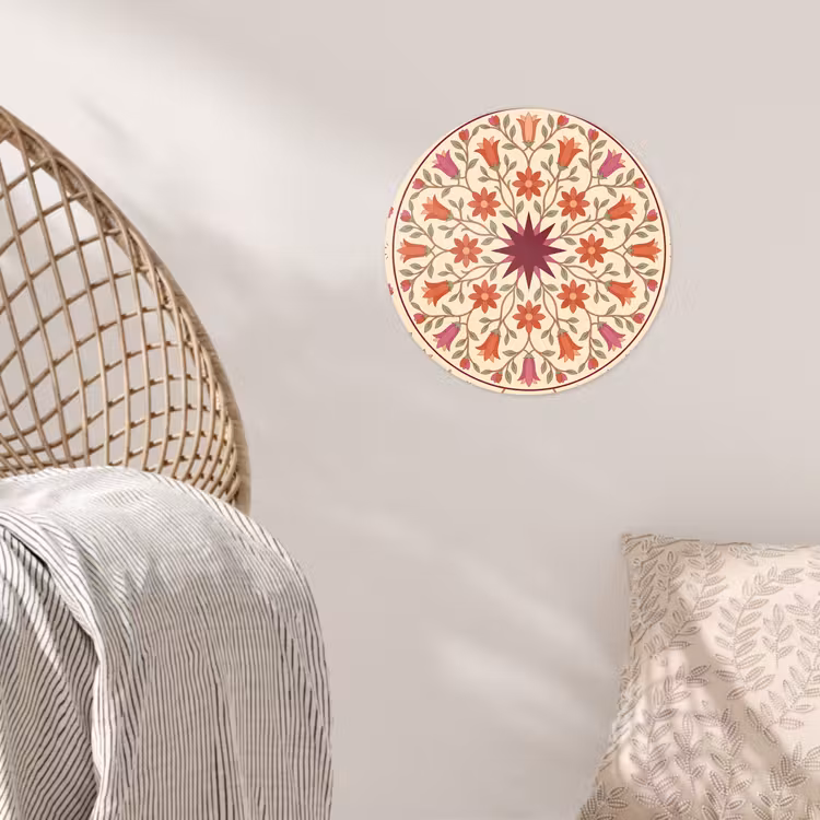 Behangcirkel - Bloemen - Mandala - Decoratief - Rood — 5