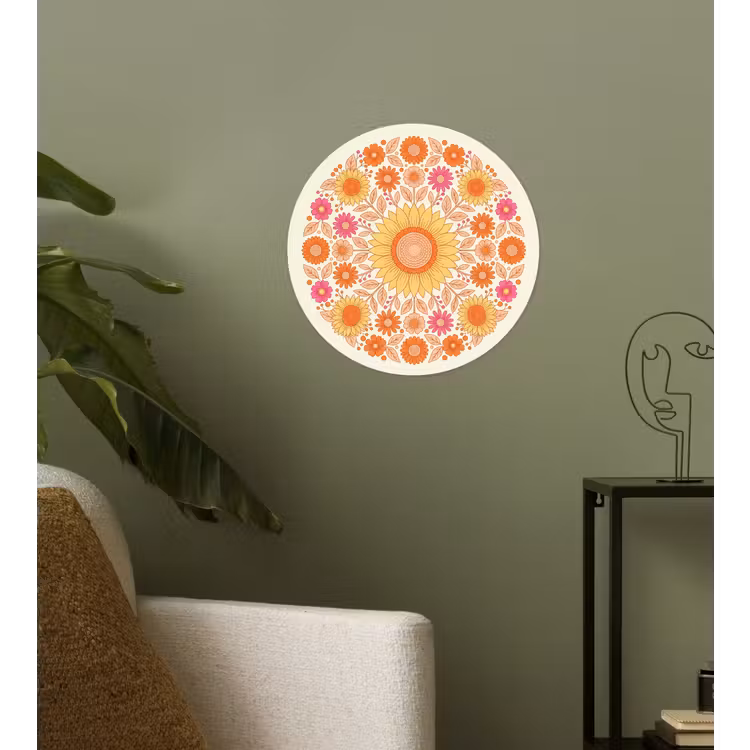 Behangcirkel - Bloemen - Mandala - Patroon - Kleurrijk — 3