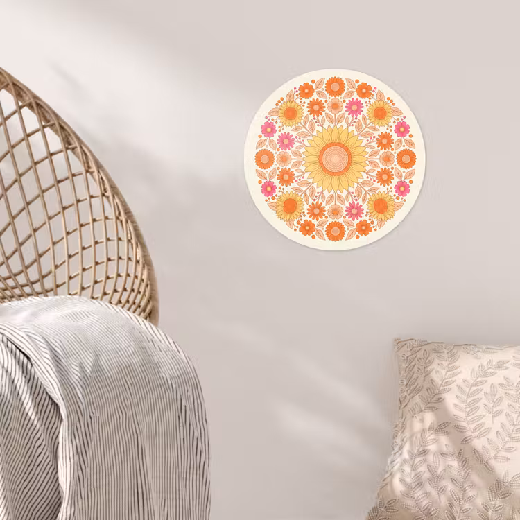 Behangcirkel - Bloemen - Mandala - Patroon - Kleurrijk — 5