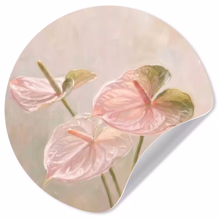 Behangcirkel - Bloemen - Pastel - Abstract - Natuur - Groen — 1