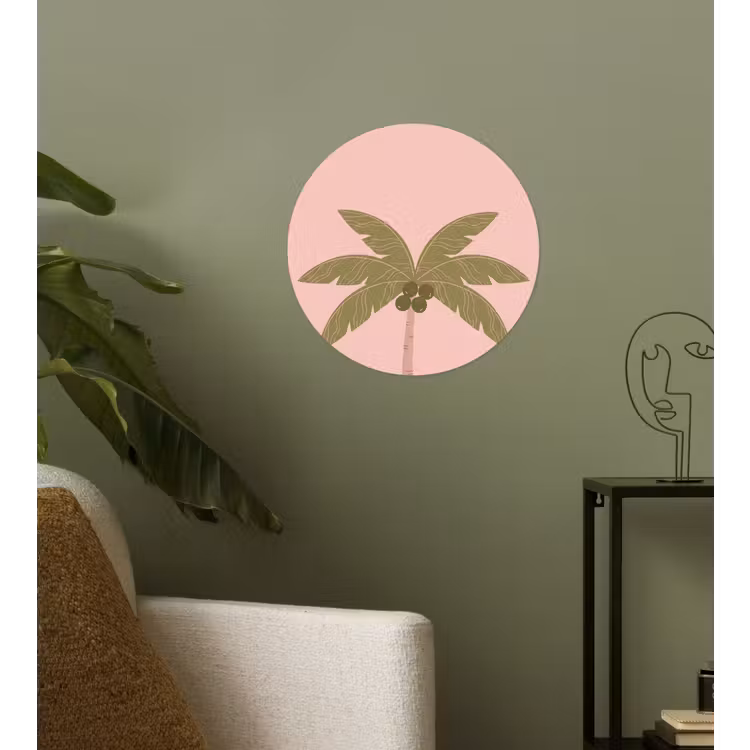 Behangcirkel - Boom - Palm - Natuur - Illustratie - Roze — 3