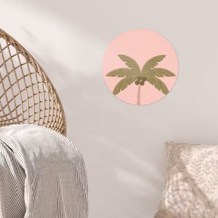 Behangcirkel - Boom - Palm - Natuur - Illustratie - Roze — 5