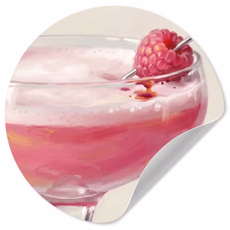Behangcirkel - Cocktail - Framboos - Drank - Modern - Roze — 1