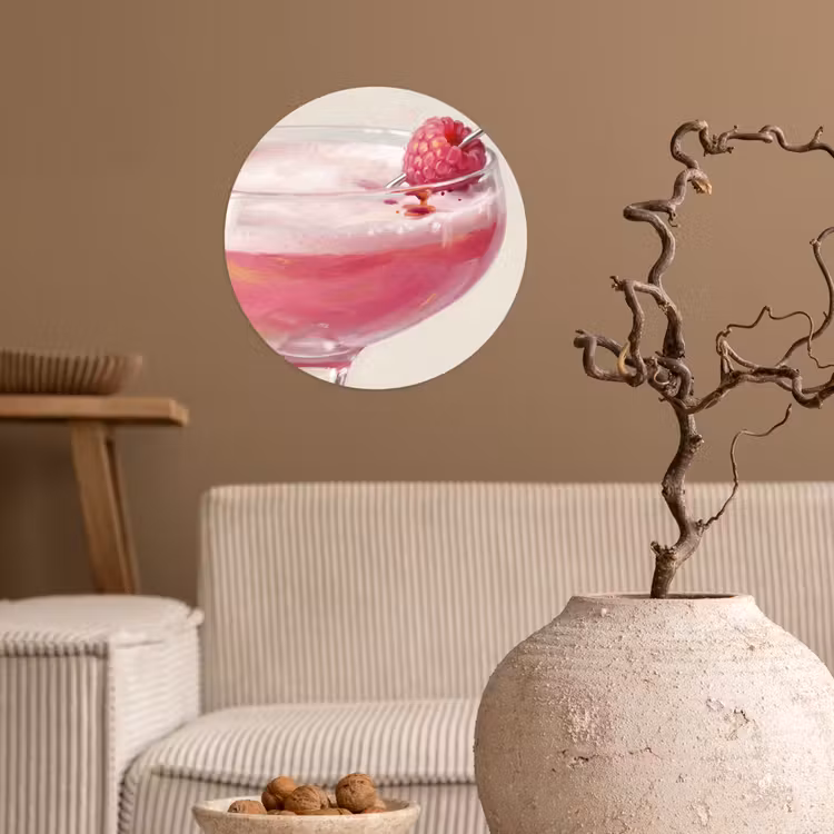 Behangcirkel - Cocktail - Framboos - Drank - Modern - Roze — 2