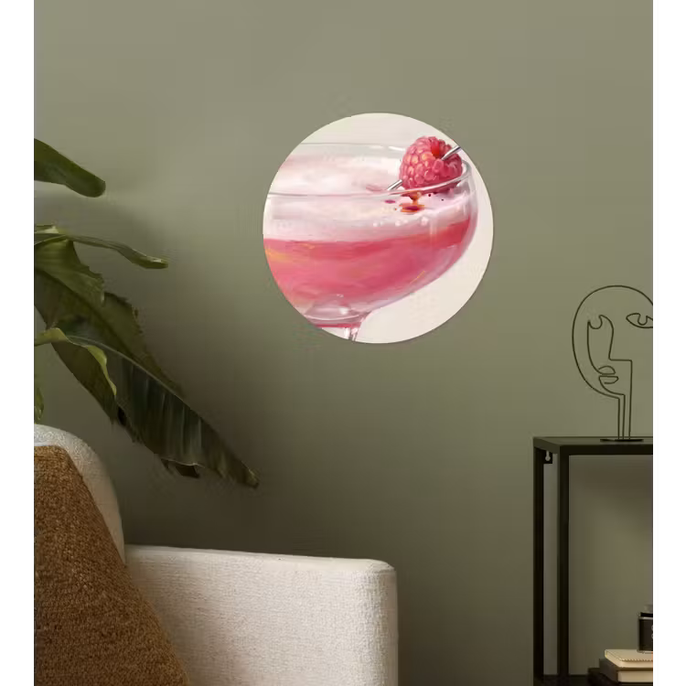 Behangcirkel - Cocktail - Framboos - Drank - Modern - Roze — 3