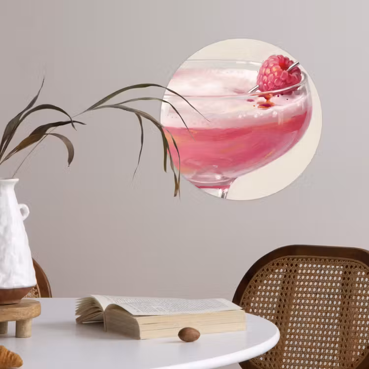 Behangcirkel - Cocktail - Framboos - Drank - Modern - Roze — 4