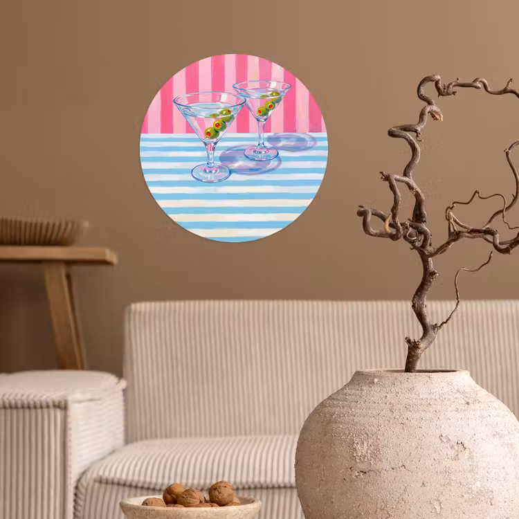 Behangcirkel - Cocktail - Olijven - Kunst - Modern - Roze — 2