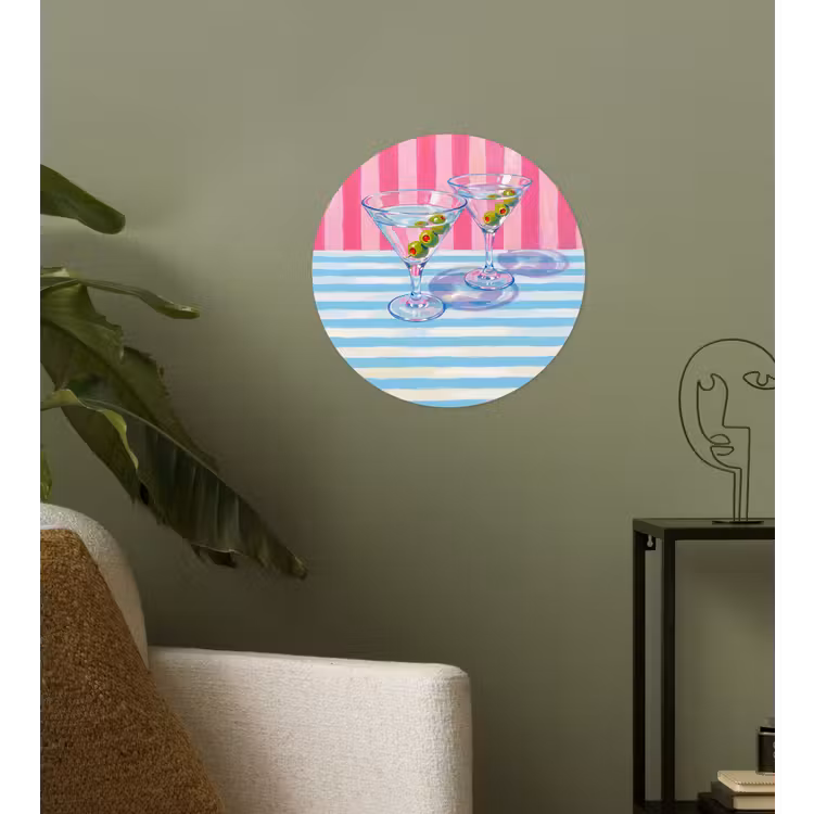 Behangcirkel - Cocktail - Olijven - Kunst - Modern - Roze — 3