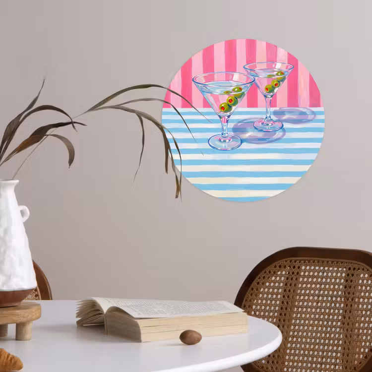Behangcirkel - Cocktail - Olijven - Kunst - Modern - Roze — 4