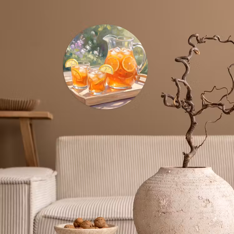 Behangcirkel - Drank - Citroen - Zomer - Tuin - Geel — 2