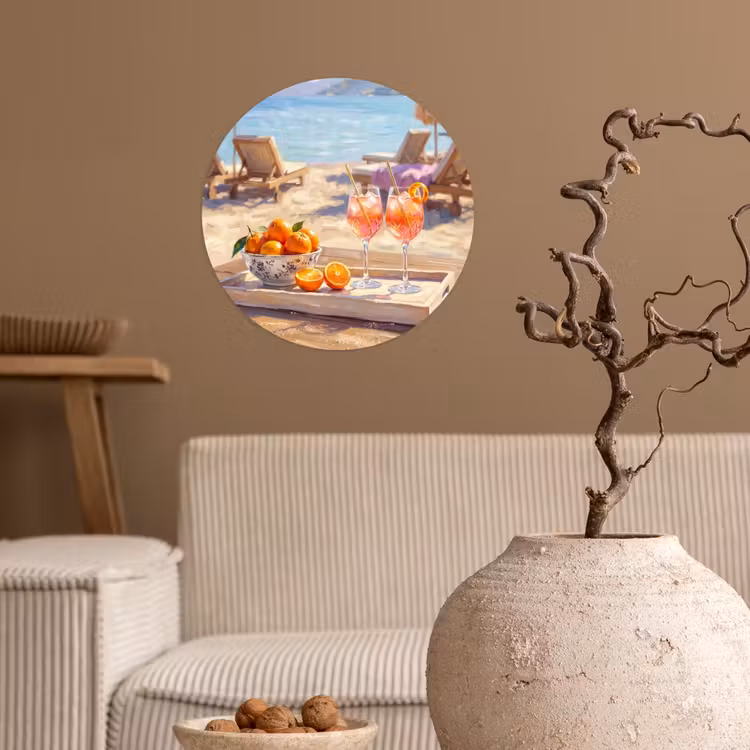 Behangcirkel - Drank - Glazen - Strand - Zomer - Oranje — 2