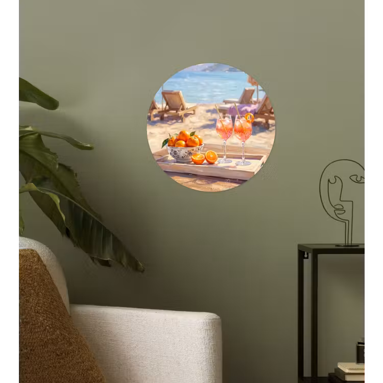 Behangcirkel - Drank - Glazen - Strand - Zomer - Oranje — 3