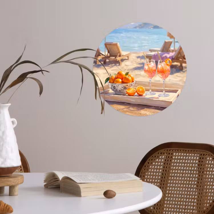 Behangcirkel - Drank - Glazen - Strand - Zomer - Oranje — 4