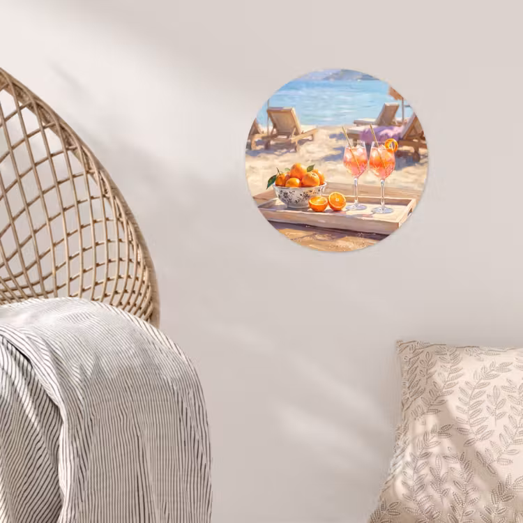 Behangcirkel - Drank - Glazen - Strand - Zomer - Oranje — 5