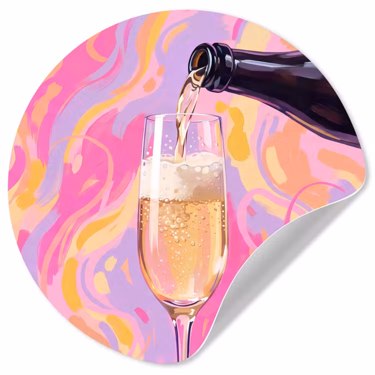 Behangcirkel - Drank - Inschenken - Feest - Abstract - Roze — 1
