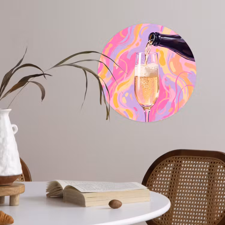 Behangcirkel - Drank - Inschenken - Feest - Abstract - Roze — 4