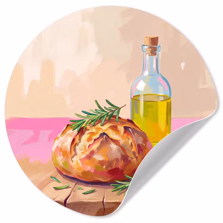 Behangcirkel - Eten - Brood - Olijfolie - Abstract - Keuken — 1