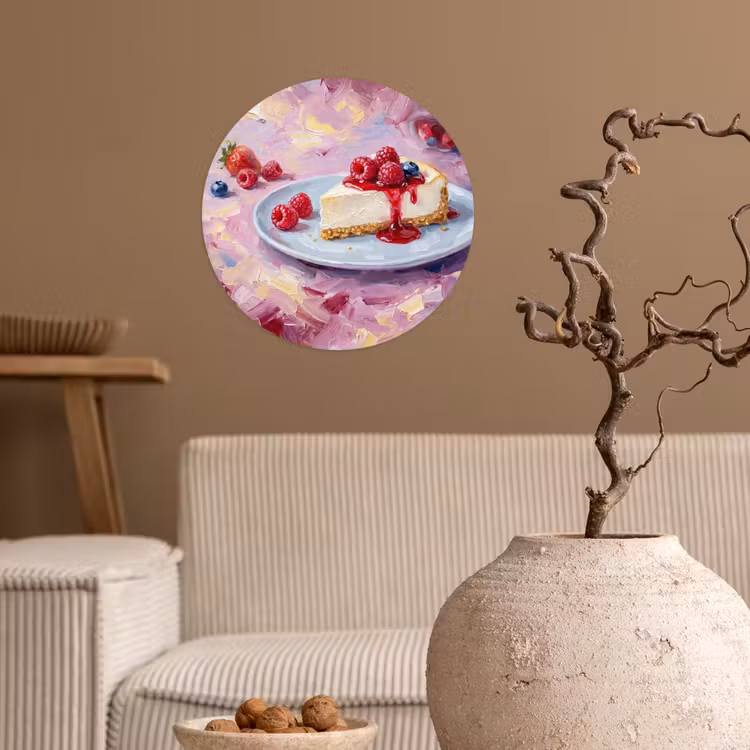 Behangcirkel - Eten - Cheesecake - Bessen - Abstract - Roze — 2