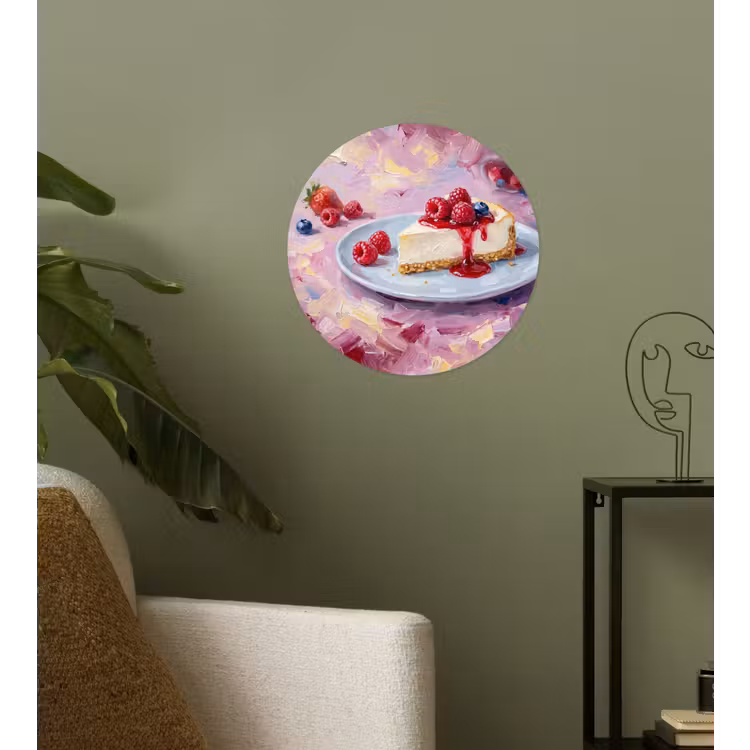 Behangcirkel - Eten - Cheesecake - Bessen - Abstract - Roze — 3