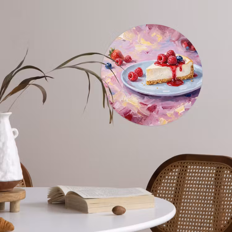Behangcirkel - Eten - Cheesecake - Bessen - Abstract - Roze — 4