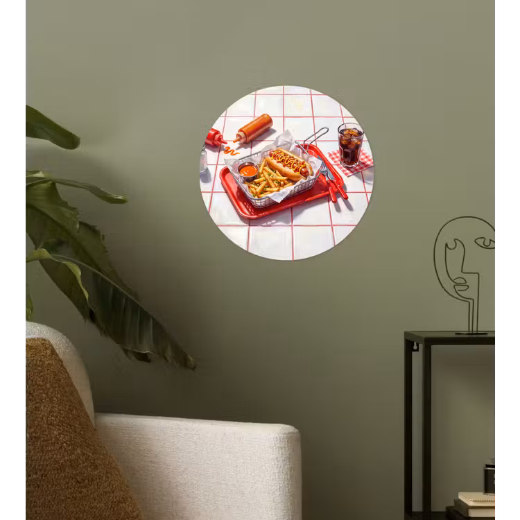 Behangcirkel - Eten - Hotdog - Fastfood - Modern - Rood — 3