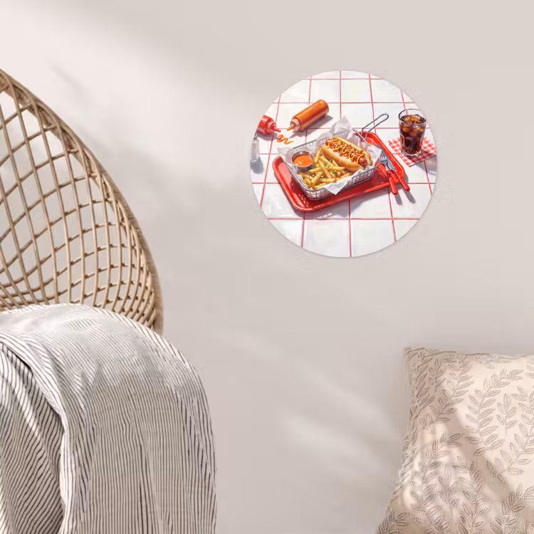 Behangcirkel - Eten - Hotdog - Fastfood - Modern - Rood — 5