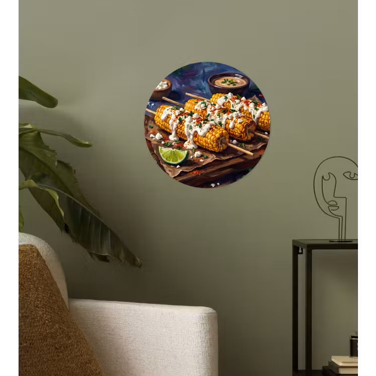Behangcirkel - Eten - Maïs - Saus - Geschilderd - Geel — 3
