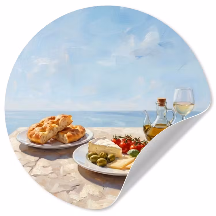 Behangcirkel - Eten - Middellandse Zee - Natuur - Geschilderd — 1