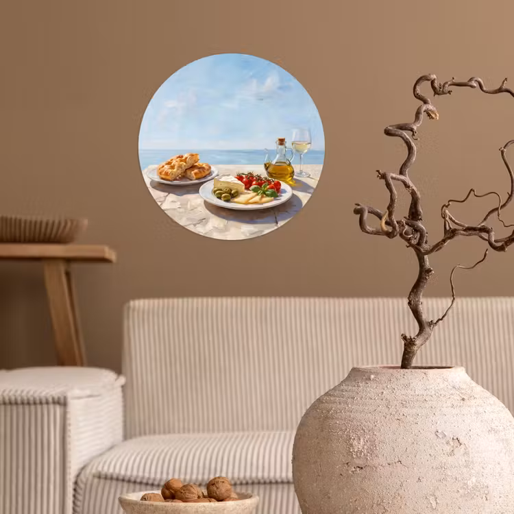 Behangcirkel - Eten - Middellandse Zee - Natuur - Geschilderd — 2