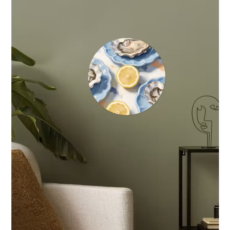 Behangcirkel - Eten - Oesters - Citroenen - Modern - Geel — 3