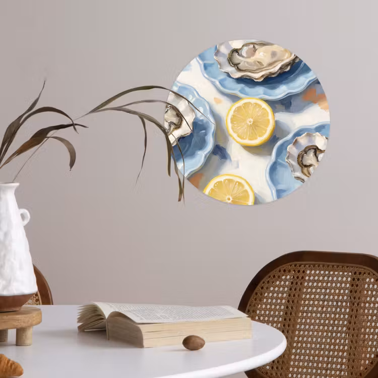 Behangcirkel - Eten - Oesters - Citroenen - Modern - Geel — 4