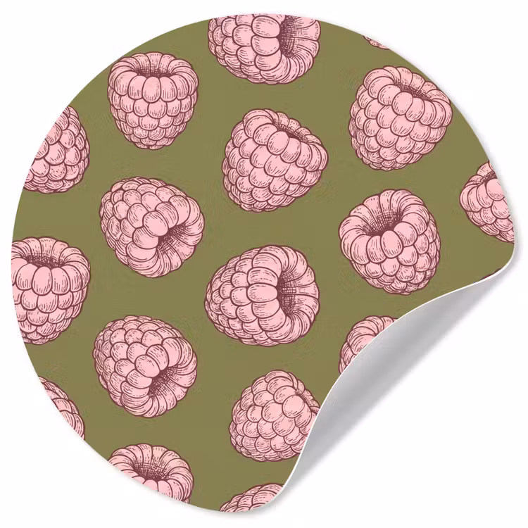 Behangcirkel - Eten - Patroon - Illustratie - Roze - Groen — 1