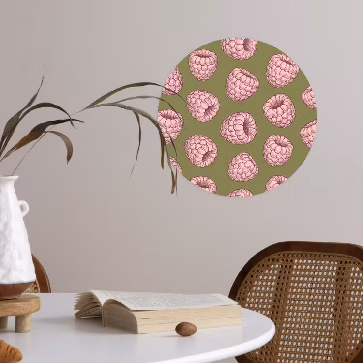Behangcirkel - Eten - Patroon - Illustratie - Roze - Groen — 4