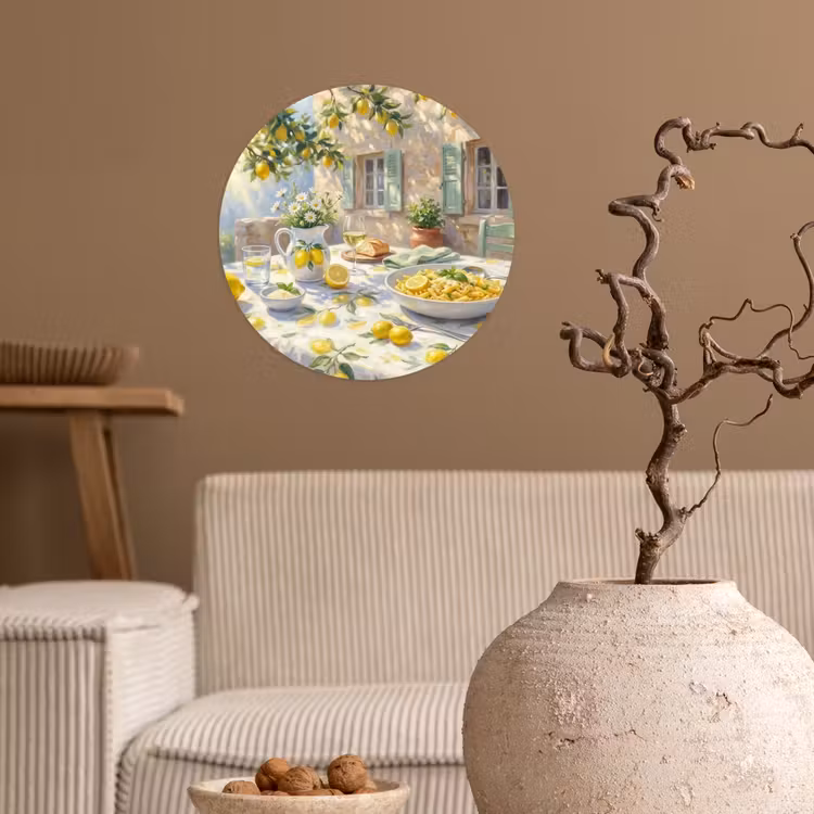 Behangcirkel - Eten - Terras - Zomer - Geschilderd - Geel — 2