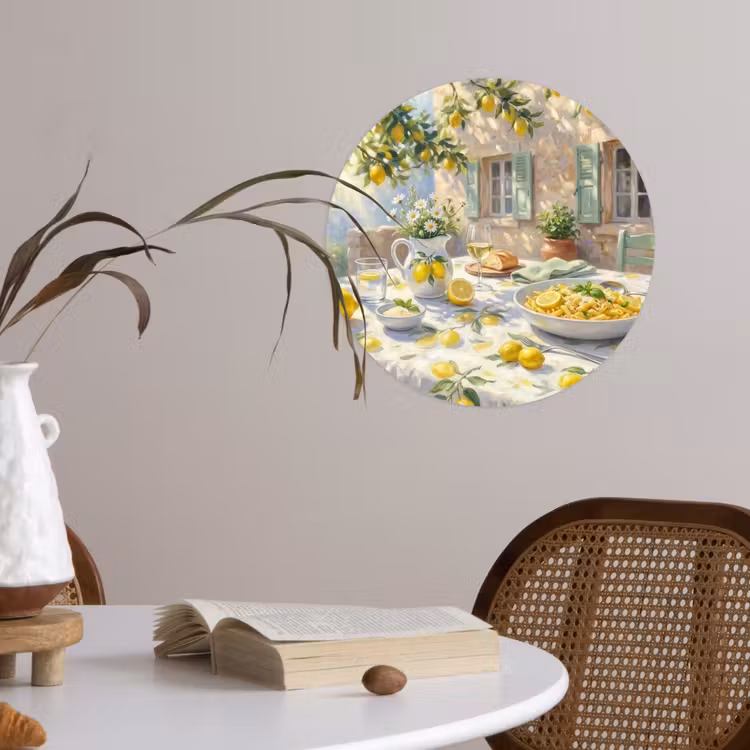 Behangcirkel - Eten - Terras - Zomer - Geschilderd - Geel — 4