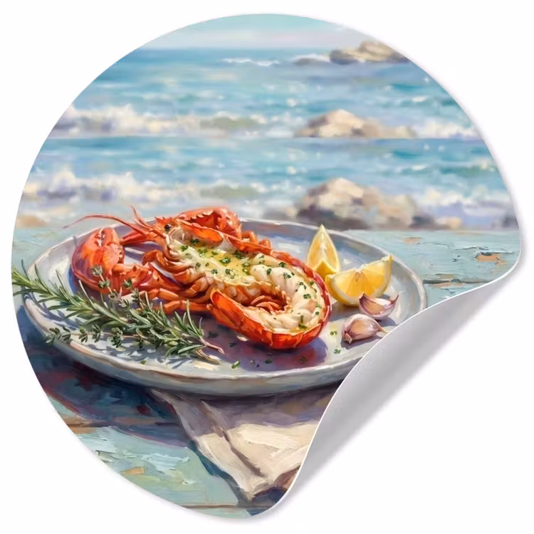 Behangcirkel - Eten - Zee - Kust - Modern - Blauw — 1