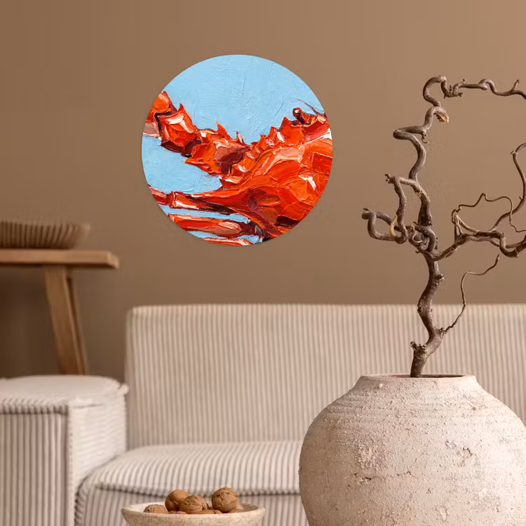 Behangcirkel - Krab - Zee - Dieren - Abstract - Rood — 2