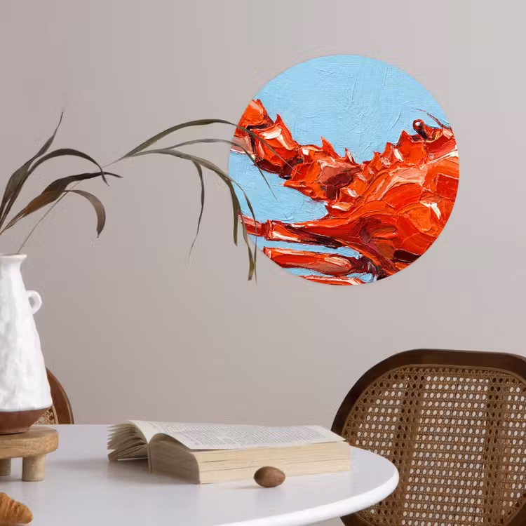 Behangcirkel - Krab - Zee - Dieren - Abstract - Rood — 4