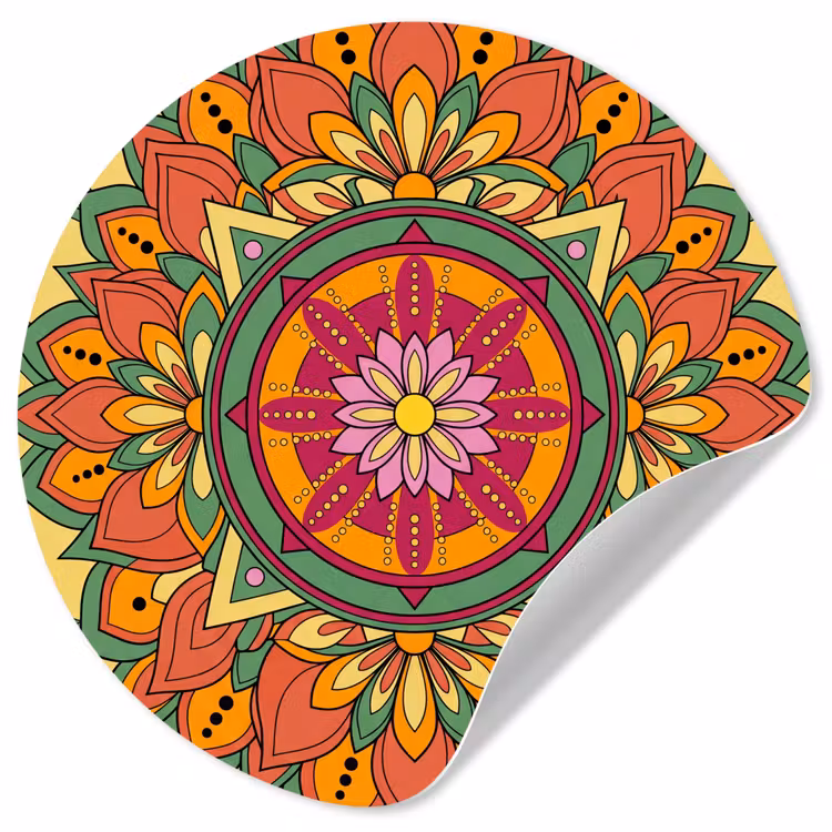 Behangcirkel - Mandala - Bloemen - Abstract - Kleurrijk — 1