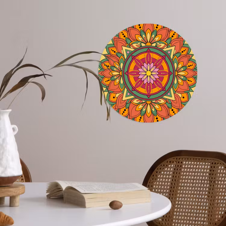 Behangcirkel - Mandala - Bloemen - Abstract - Kleurrijk — 4