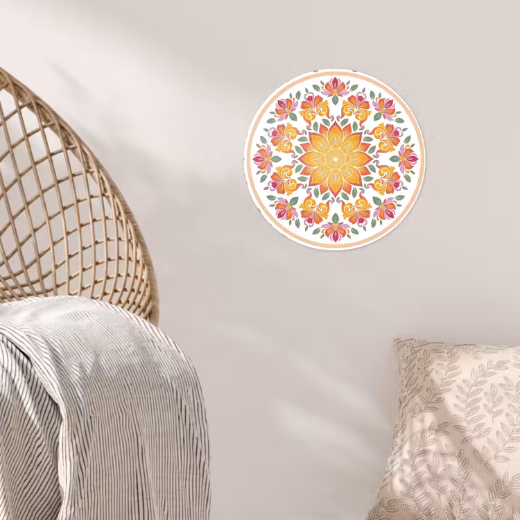 Behangcirkel - Mandala - Bloemen - Decoratie - Kleurrijk - Abstract — 5