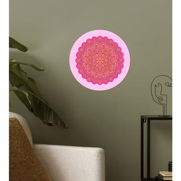Behangcirkel - Mandala - Cirkel - Spiritueel - Oosters - Roze — 3