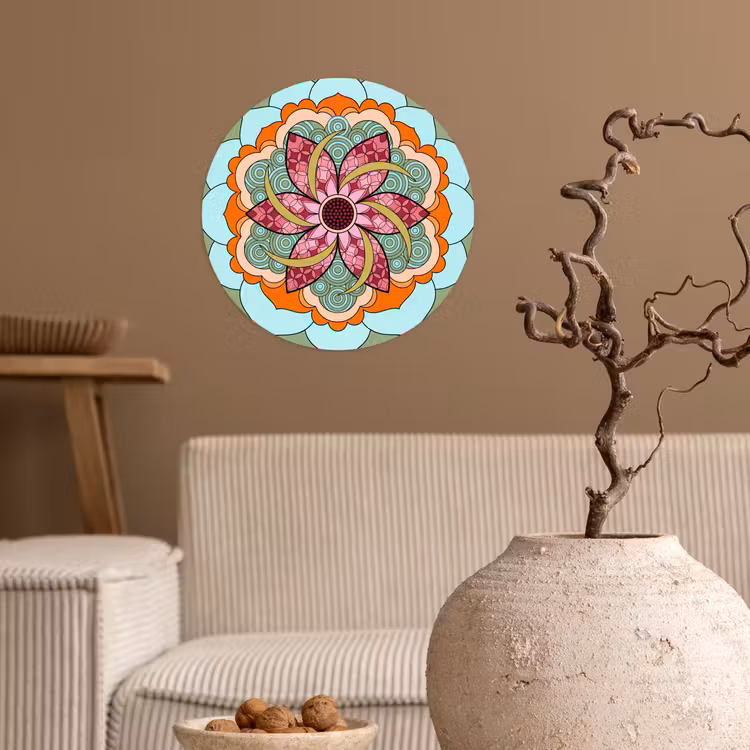 Behangcirkel - Mandala - Geometrisch - Kunst - Decoratief - Kleurrijk — 2