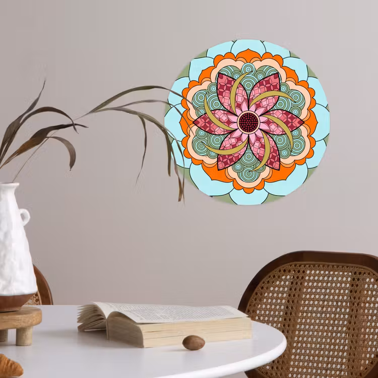 Behangcirkel - Mandala - Geometrisch - Kunst - Decoratief - Kleurrijk — 4