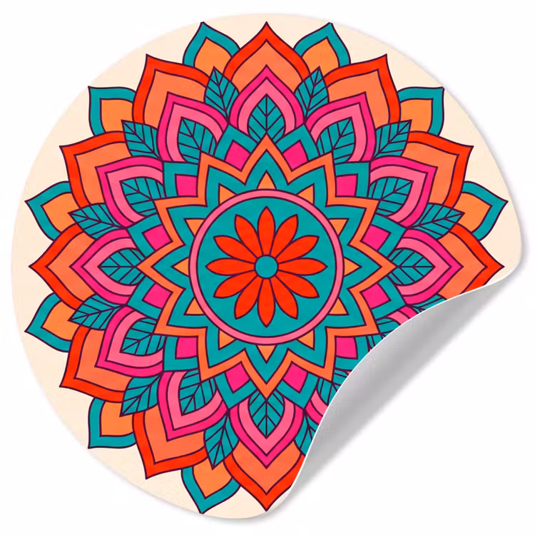 Behangcirkel - Mandala - Patroon - Abstract - Kleurrijk - Modern — 1