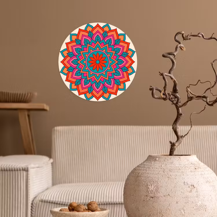 Behangcirkel - Mandala - Patroon - Abstract - Kleurrijk - Modern — 2