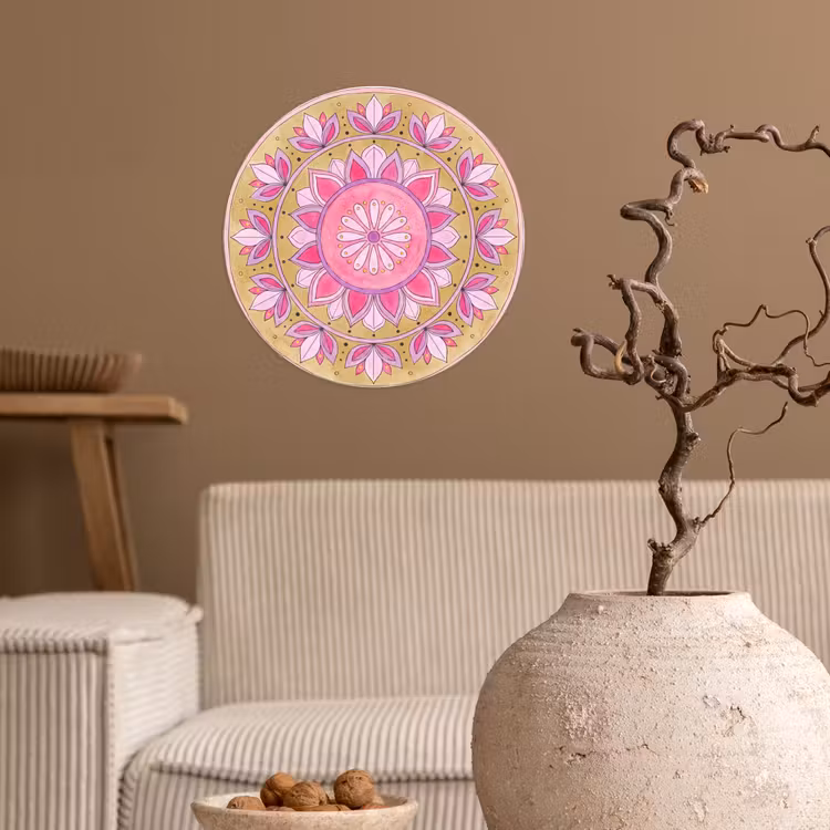 Behangcirkel - Mandala - Patroon - Kunst - Aquarel - Roze — 2