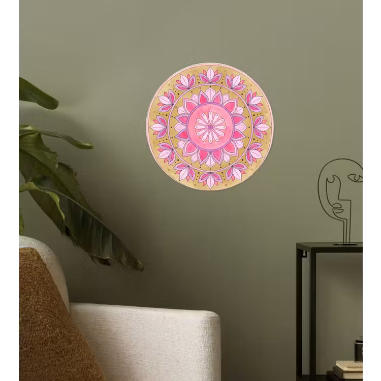 Behangcirkel - Mandala - Patroon - Kunst - Aquarel - Roze — 3